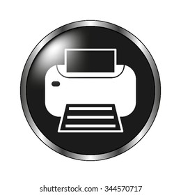 Printer - vector icon; black button