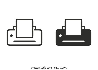 Printer Vector Icon Black Illustration Isolated Stock Vector (Royalty ...