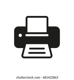 Printer vector icon. Black illustration isolated on white background for graphic and web design.