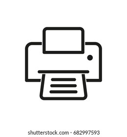 Printer vector icon. Black illustration isolated on white background for graphic and web design.
