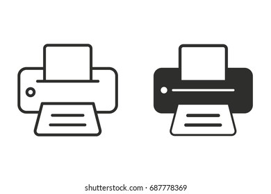 Printer Vector Icon Black Illustration Isolated Stock Vector (Royalty ...