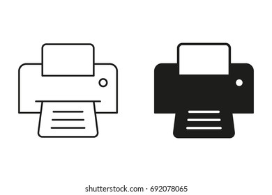 Printer Vector Icon Black Illustration Isolated Stock Vector (Royalty ...