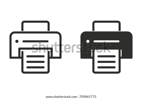 Printer Vector Icon Black Illustration Isolated Stock Vector (Royalty ...