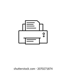 Printer Vector Icon Black With White Background Design