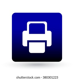 Printer Vector icon. blue icon.