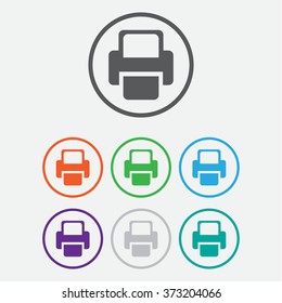 Printer  Vector icon. color icon with frame