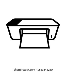 Printer vector icon with document for graphic, website, mobile app.