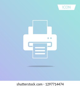 Printer vector icon, document printing symbol isolated on background.