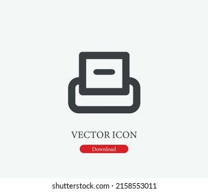 Printer vector icon. Editable stroke. Symbol in Line Art Style for Design, Presentation, Website or Mobile Apps Elements, Logo. Printer symbol illustration. Pixel vector graphics - Vector