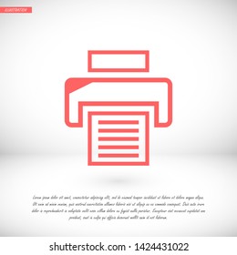 Printer vector icon eps 10 , Lorem ipsum Flat design