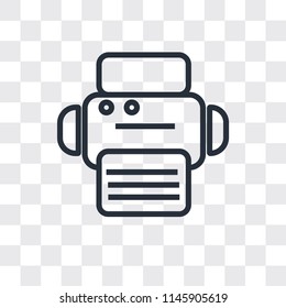 Printer vector icon isolated on transparent background, Printer logo concept