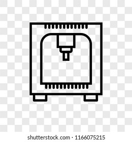 Printer vector icon isolated on transparent background, Printer logo concept