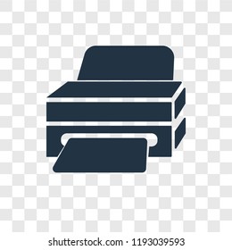 Printer vector icon isolated on transparent background, Printer transparency logo concept
