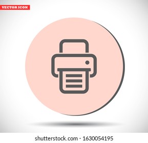Printer vector icon , lorem ipsum Flat design