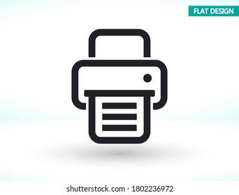 Printer vector icon , lorem ipsum Flat design