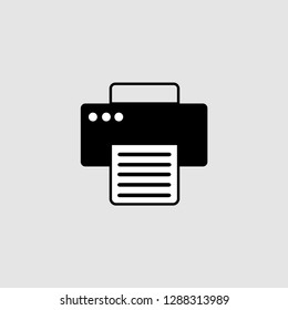 Printer vector icon  on gray background.Vector illustration. 