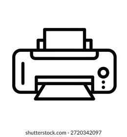 Icono de Vector de impresora Ilustración de contorno para documentos de oficina de negocios Servicios de impresión Diseño gráfico de Tecnología y Web UI Hub