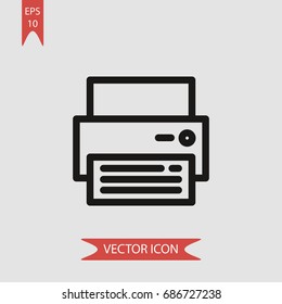 Printer vector icon, simple scanner scribe symbol sign, modern vector illustration for web, mobile design 