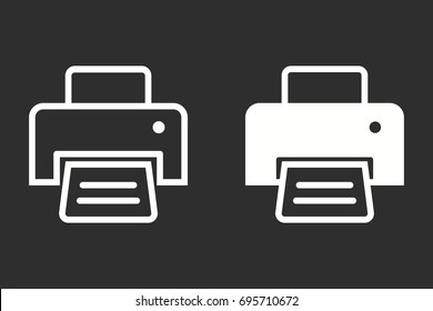 Printer Vector Icon White Illustration Isolated Stock Vector (Royalty ...