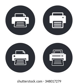 Printer  - vector icon in white  on a black background.