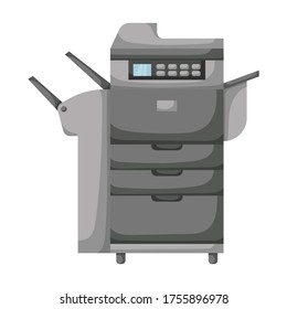 Printer vector icon.Cartoon vector icon isolated on white background printer.