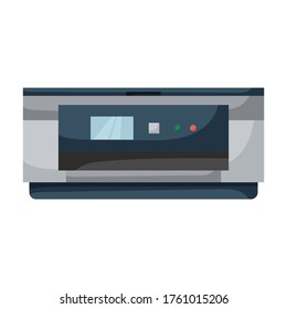 Icono del vector de impresora.Icono del vector de dibujos animados aislado en la impresora de fondo blanco.