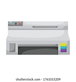 Icono del vector de impresora.Icono del vector de dibujos animados aislado en la impresora de fondo blanco.