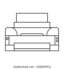 Printer vector icon.Outline vector icon isolated on white background printer.