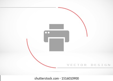 Printer vector icons. printer for printing the text of icons. printer for operation of icons. printer for printing