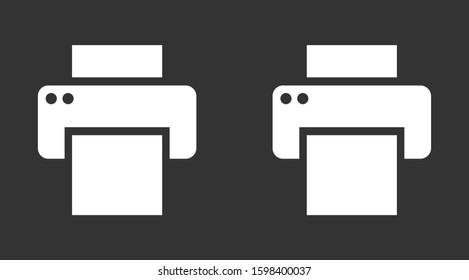Printer vector icons. printer for printing the text of icons. printer for operation of icons. printer for printing