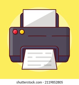 printer Vector illustration on a transparent background. Premium quality symmbols. Vector line flat icons for concept and graphic design. 