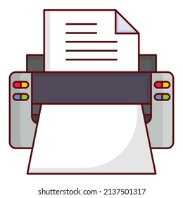 printer Vector illustration on a transparent background. Premium quality symmbols. Vector line flat icons for concept and graphic design. 