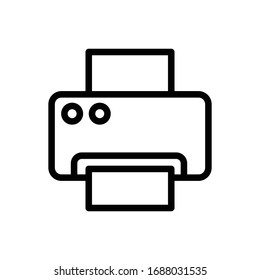Printer vector outline icon. Electronics style illustration.