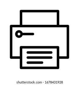 printer vector thin line icon 