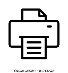 printer vector thin line icon 
