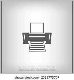 Printer web icon. Flat design.