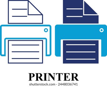 Drucker-Web-Symbole in Linien- und Füllstil. Set von hochwertigen Informationstechnologie-Zeichen für Web und mobiles App. Bunte bearbeitbare Icon-Satz von IT und Gadgets.