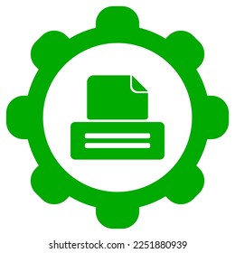 Printer and wheel on white