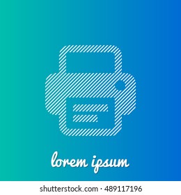 Printer White stroke fill with blue & green gradient background Icon / Logo Design