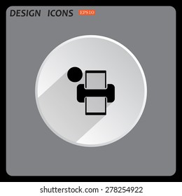 Printer with wi-fi connection. icon. vector design