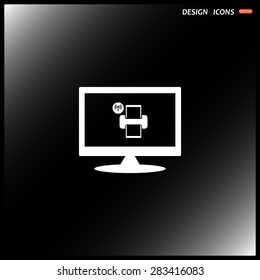 Printer with wi-fi connection. icon. vector design