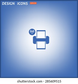 Printer with wi-fi connection. icon. vector design
