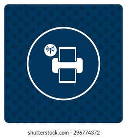 Printer with wi-fi connection. icon. vector design