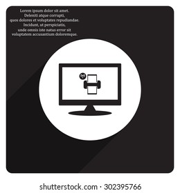 Printer with wi-fi connection. icon. vector design
