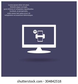 Printer with wi-fi connection. icon. vector design