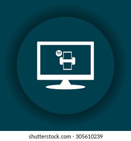 Printer with wi-fi connection. icon. vector design