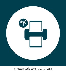 Printer with wi-fi connection. icon. vector design