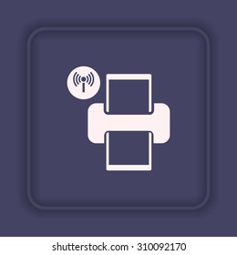 Printer with wi-fi connection. icon. vector design