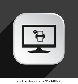 Printer with wi-fi connection. icon. vector design