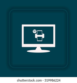 Printer with wi-fi connection. icon. vector design